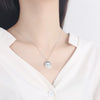 Sterling Silver Geometric Round Tag Pendant Necklace With Ball Chain Electroplated Retro Hip Hop Trendy Jewelry