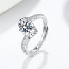 925 Sterling Silver Geometric Simulated Diamond Ring For Women Electroplated Adjustable Engagement Wedding Ring