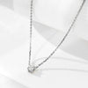 Sterling Silver Geometric Single Diamond Set Fourclaw Clavicle Chain Necklace For Women