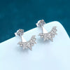 925 Sterling Silver Geometric Snowflake Earrings With Moissanite Inlay Electroplated Fashion Earrings For Women