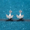 925 Sterling Silver Geometric Snowflake Earrings With Moissanite Inlay Electroplated Fashion Earrings For Women