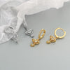 925 Sterling Silver Geometric Star Earrings For Women Romantic Fashion Electroplated Luxury Earrings