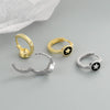 925 Sterling Silver Geometric Star Epoxy Earrings Electroplated Fashion Ear Buckle Earrings
