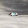 Sterling Silver Geometric Star Moon Earth Ring For Women With Electroplating