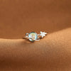 Sterling Silver Geometric Star Moon Earth Ring For Women With Electroplating