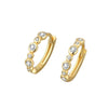 925 Sterling Silver Geometric Stone Inlay Earrings For Women Electroplated Minimalist Fresh Style Ear Buckle Jewelry