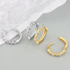 925 Sterling Silver Geometric Stone Inlay Earrings For Women Electroplated Minimalist Fresh Style Ear Buckle Jewelry