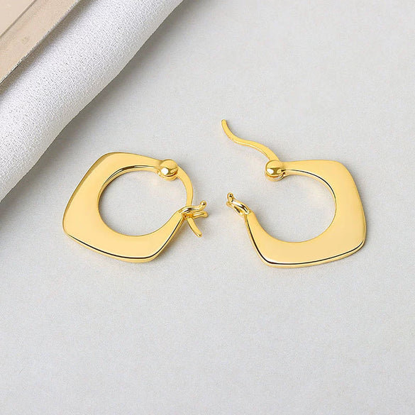 925 Sterling Silver Geometric Stud Earrings Simple Minimalist Daily Wear Earrings For Women