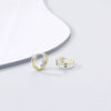 925 Sterling Silver Geometric Style Electroplated Ring Earrings For Women