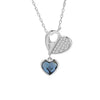 925 Sterling Silver Geometric Tassel Necklace With Crystal Heart Pendant Two Tone Electroplated Clavicle Chain For Women