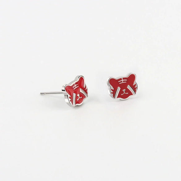 Sterling Silver Geometric Tiger Inspired Earrings For Women With Electroplated Finish