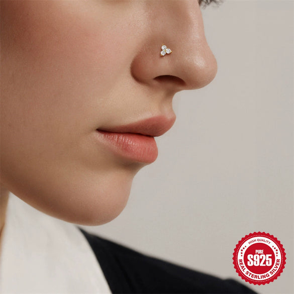 925 Sterling Silver Geometric Unisex Closed Nose Ring Body Piercing Jewelry With Environmentally Friendly Plating