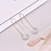 925 Sterling Silver Geometric Water Ripple Ear Line And Ear Buckle Earrings Electroplated Distinctive Minimalist Jewelry