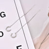 925 Sterling Silver Geometric Water Ripple Ear Line And Ear Buckle Earrings Electroplated Distinctive Minimalist Jewelry