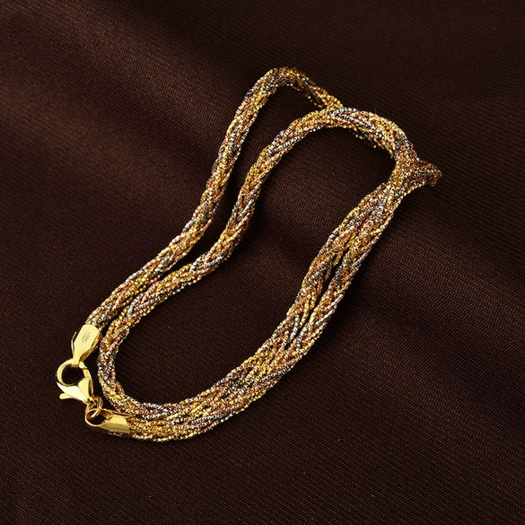 925 Sterling Silver Geometric Woven Square Necklace With Electroplated Finish And Chopin Chain For Unisex