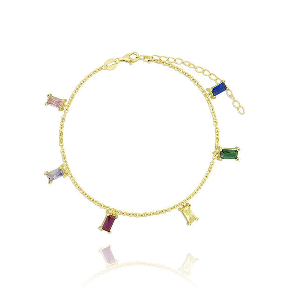 925 Sterling Silver Geometric Zircon Bracelet For Women Simple Fashion Electroplated Ins Style Jewelry Accessory