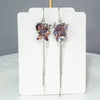 Sterling Silver Geometric Zircon Tassel Threader Earrings Simple Crystal Ear Line Dangle Earrings