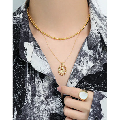 Sterling Silver Gold Plated Simple Style Classic Style Flower Plating Pendant Necklace