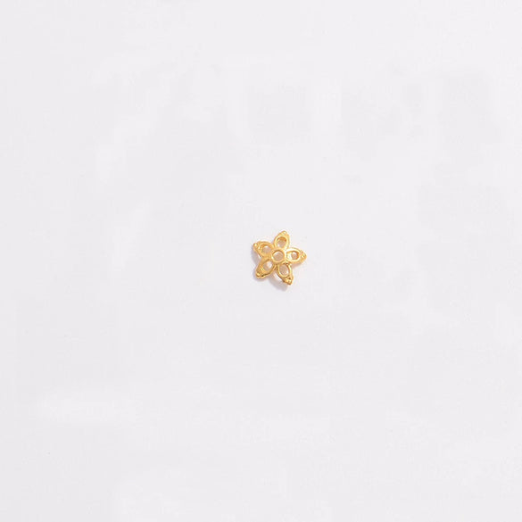 Sterling Silver Goldplated Hollow Flower Holder Petal Beaded Diy Handmade Bracelet Spacer Beads