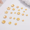 Sterling Silver Goldplated Hollow Flower Holder Petal Beaded Diy Handmade Bracelet Spacer Beads