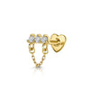 925 Sterling Silver Heart And Eightpointed Star Piercing Earrings With Geometric Elements And Zirconia Inlay