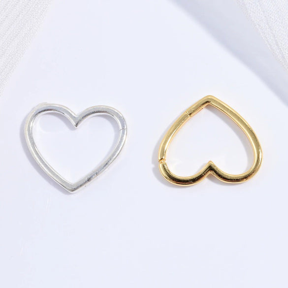 925 Sterling Silver Heart Buckle Jewelry Accessories Electroplated