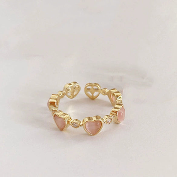 925 Sterling Silver Heart Diamond Ring For Women And Unisex Wear Adjustable Open Band Distinctive Niche Design