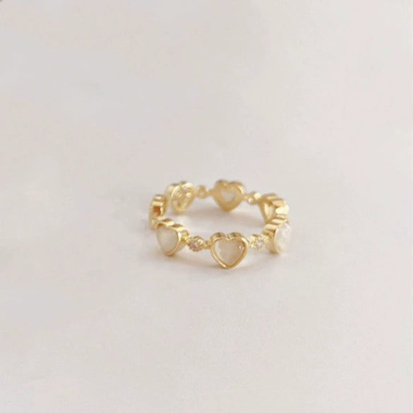 925 Sterling Silver Heart Diamond Ring For Women And Unisex Wear Adjustable Open Band Distinctive Niche Design