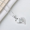Sterling Silver Heart Pendant Necklace With Mixed Gem Inlay Electroplated Simple Fashion Jewelry