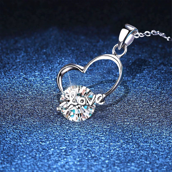 Sterling Silver Heart Pendant Necklace With Ochain And Electroplated Finish For Women