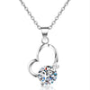 Sterling Silver Heart Pendant Necklace With Ochain And Electroplated Finish For Women
