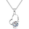 Sterling Silver Heart Pendant Necklace With Ochain And Electroplated Finish For Women