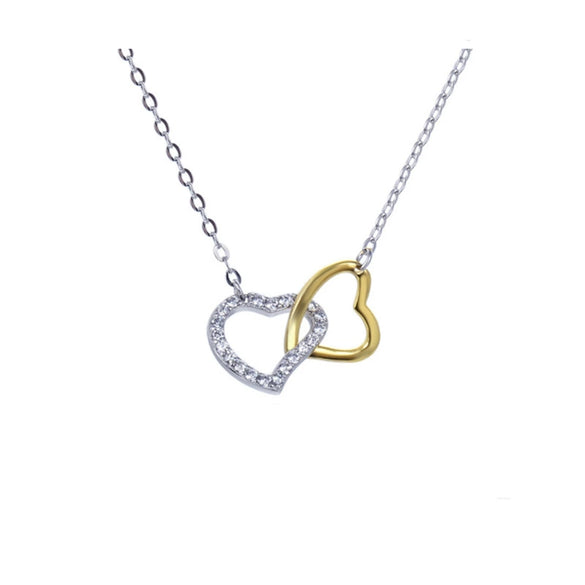 925 Sterling Silver Heart Pendant Necklace With Zircon Accents For Women Fashion Jewelry