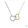 925 Sterling Silver Heart Pendant Necklace With Zircon Accents For Women Fashion Jewelry