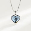925 Sterling Silver Heart Pendant Necklace With Zircon Electroplated Heart Shaped Cross Chain Fashion Clavicle Necklace Gift