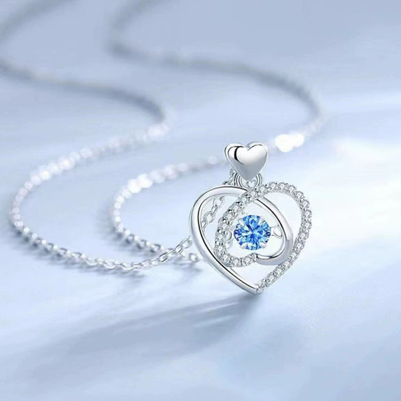 Sterling Silver Heart Shape Light Luxury Necklace