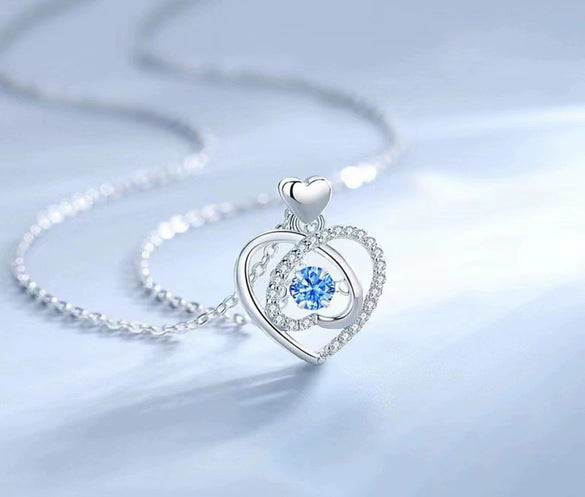 Sterling Silver Heart Shape Light Luxury Necklace