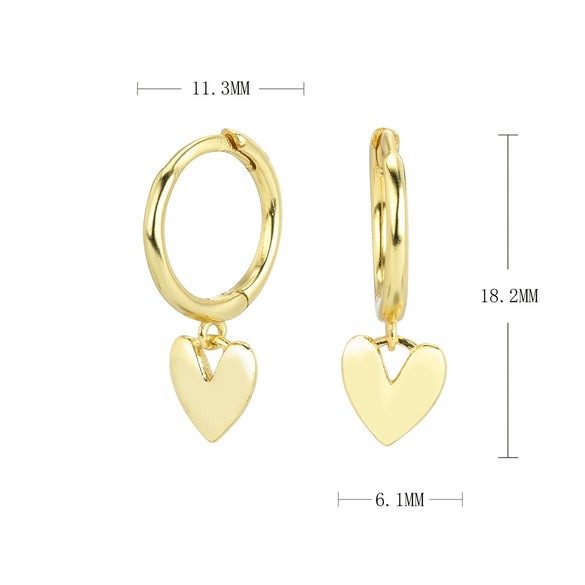 Sterling Silver Heart Shaped Fashion Cool Earrings For Women