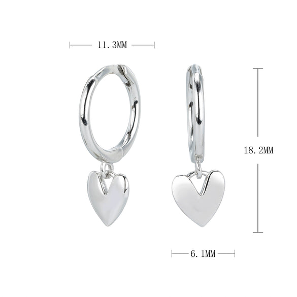 Sterling Silver Heart Shaped Fashion Cool Earrings For Women