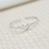 Sterling Silver Heart Shaped Love Ring With Electroplated Light Luxury Simple Style For Women And Girls