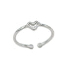 Sterling Silver Heart Shaped Love Ring With Electroplated Light Luxury Simple Style For Women And Girls