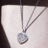 Sterling Silver Heartshaped Diamond Necklace O Chain