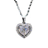 Sterling Silver Heartshaped Diamond Necklace O Chain