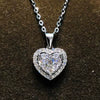 Sterling Silver Heartshaped Diamond Necklace O Chain