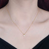 Sterling Silver Heartshaped Zircon Clavicle Chain Necklace