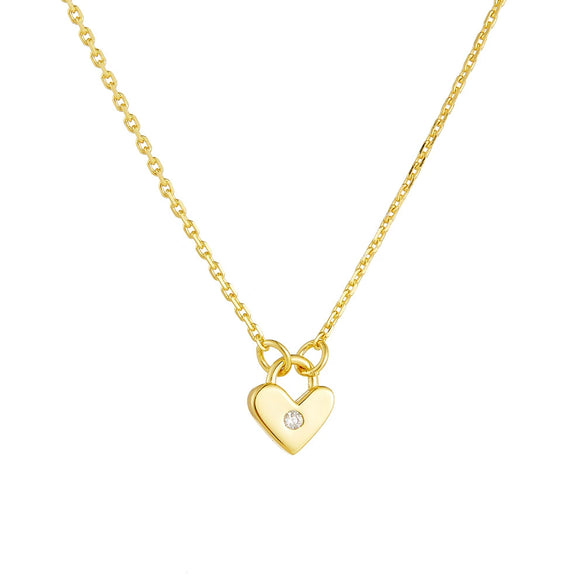 Sterling Silver Heartshaped Zircon Clavicle Chain Necklace