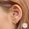 Sterling Silver 925 Hiphop Cartilage Puncture Earrings Nose Ring Lip Ring Body Jewelry Antiallergy Geometric Electroplated For Female And Male