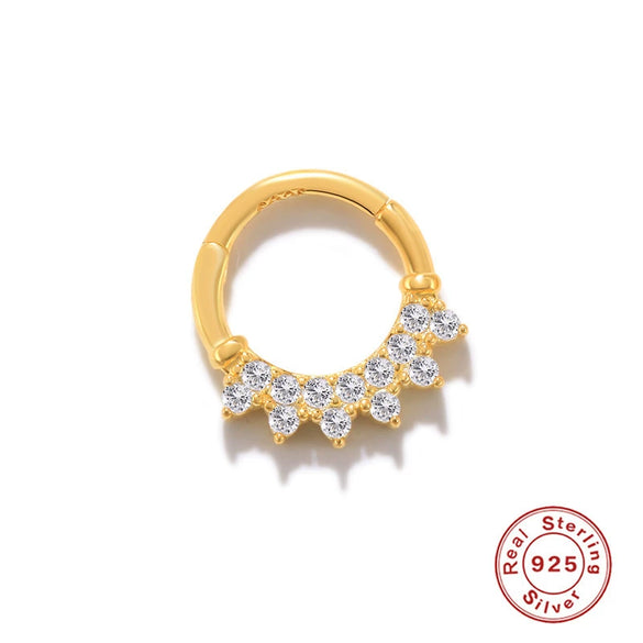 Sterling Silver 925 Hiphop Cartilage Puncture Earrings Nose Ring Lip Ring Body Jewelry Antiallergy Geometric Electroplated For Female And Male