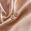 Sterling Silver Hollow Geometric Square Earrings With Zircon Accents Simple Electroplated Women's Jewelry