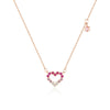 Sterling Silver Hollow Out Inlay Heart Shape Zircon Necklace